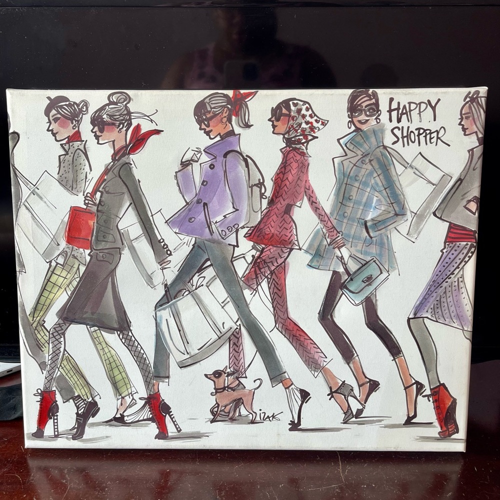 Happy Shopper Canvas Art
